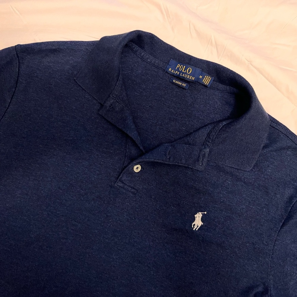 Polo Ralph Lauren Men’s Medium Dark Heather Blue Classic Fit Polo